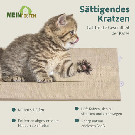 Kratzbrett Kratzmatte für Wand 80x28 cm Eckkratzbrett Kratzbaum Katzen Katze Sisal - Katzenkratzbrett