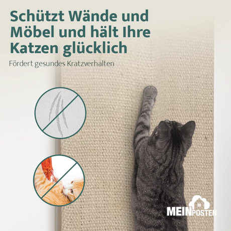 Kratzbrett Kratzmatte für Wand 80x28 cm Eckkratzbrett Kratzbaum Katzen Katze Sisal - Katzenkratzbrett