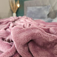 Kuscheldecke Flauschig Weich XXL180x220 Mikrofaser Wohndecke Tagesdecke Flanell - Altrosa - Wohndecke