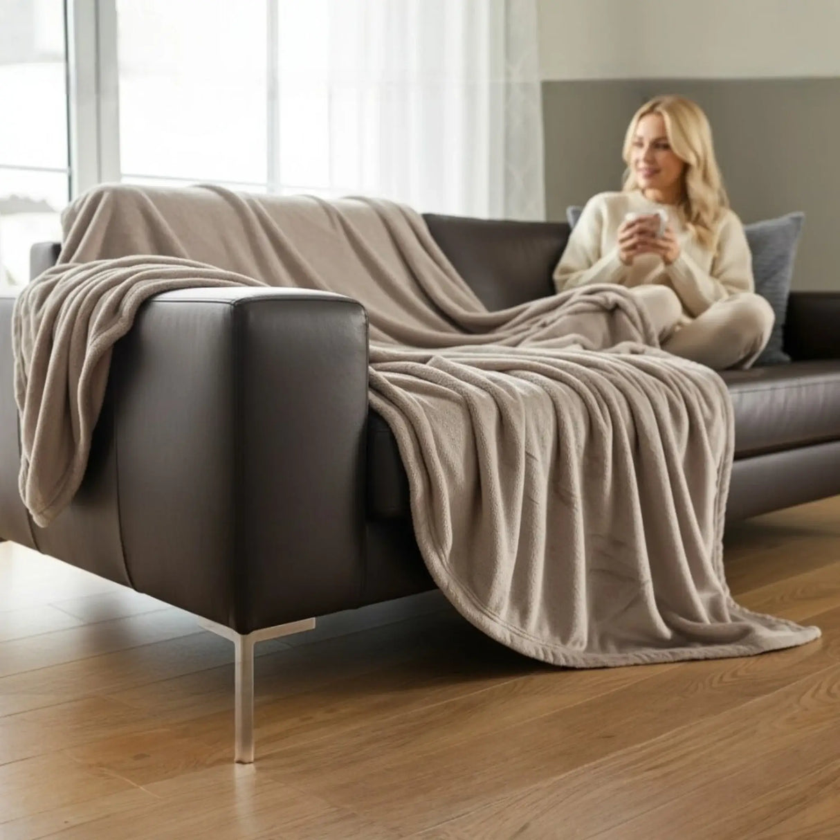 Kuscheldecke Flauschig Weich XXL180x220 Mikrofaser Wohndecke Tagesdecke Flanell - Wohndecke