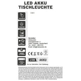 Lampe LED ohne Kabel Touch Tischleuchte Tischlampe Leuchte kabellos dimmbar - Lampe