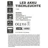 Lampe LED ohne Kabel Touch Tischleuchte Tischlampe Leuchte kabellos dimmbar - Lampe