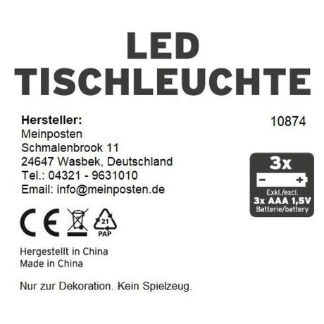 Lampe Leuchte kleine Tischleuchte LED Camping dimmbar tragbar batteriebetrieben - Campinglampe