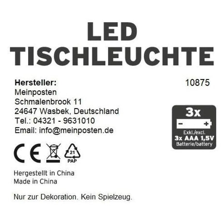 Lampe Leuchte kleine Tischleuchte LED Camping dimmbar tragbar batteriebetrieben - Campinglampe