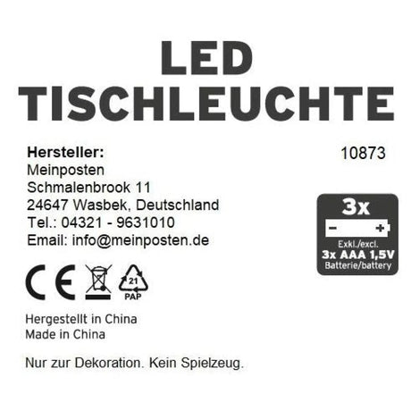 Lampe Leuchte kleine Tischleuchte LED Camping dimmbar tragbar batteriebetrieben - Campinglampe
