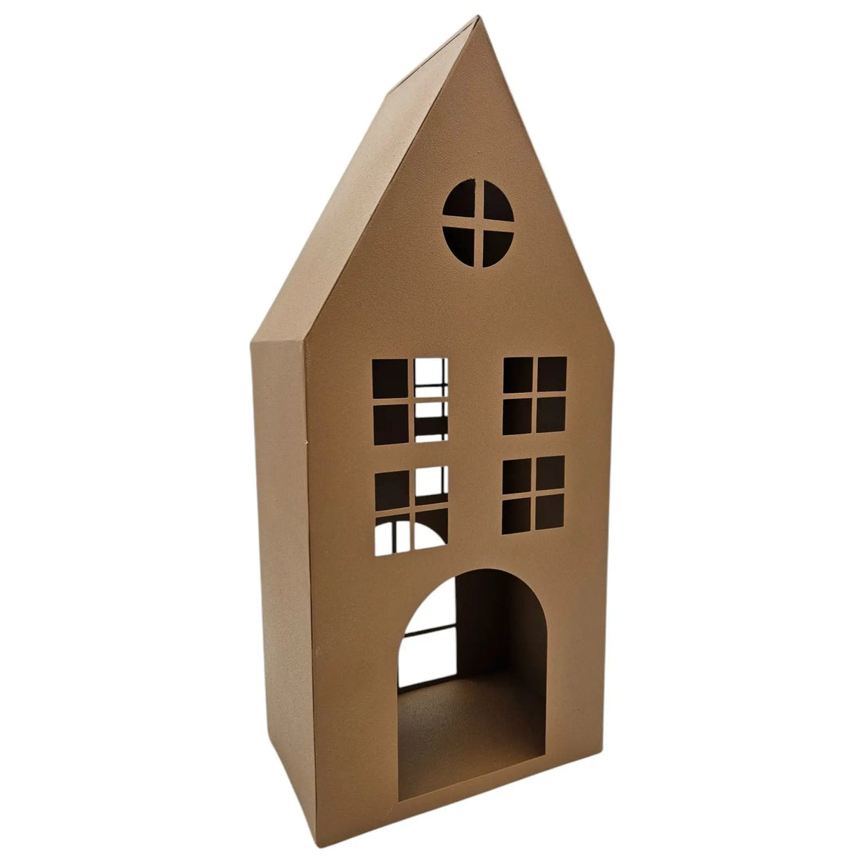 Laternenhaus Windlicht Kerzenhalter Rostoptik Haus Metall Deko Laterne 40 cm - Windlicht Laternenhäuser