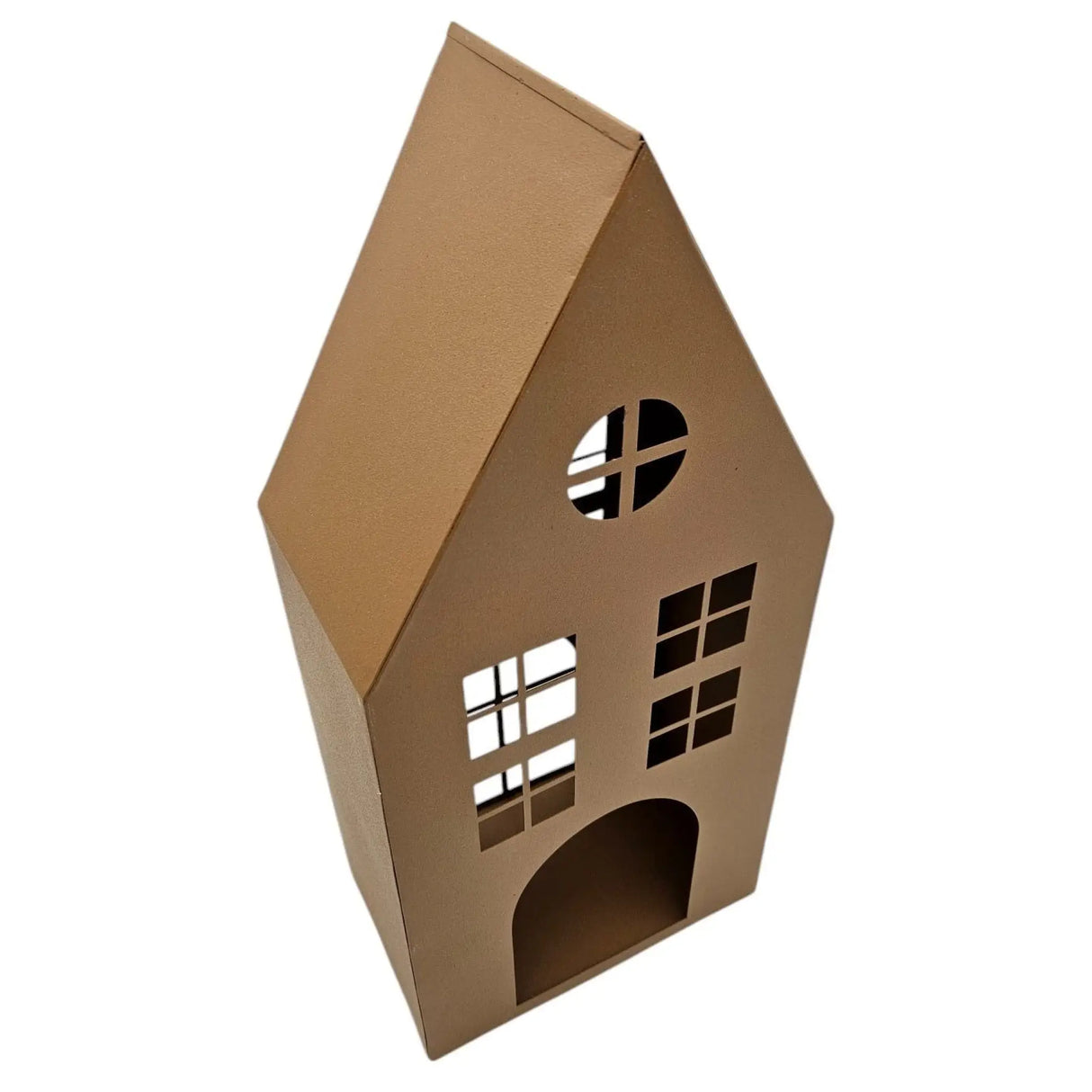 Laternenhaus Windlicht Kerzenhalter Rostoptik Haus Metall Deko Laterne 40 cm - Windlicht Laternenhäuser