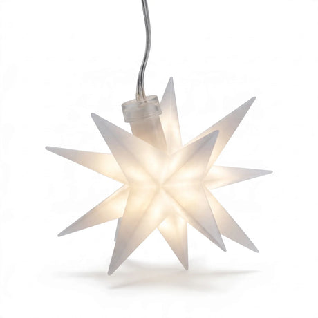 LED Weihnachtsstern 3D Ø 8 cm – Rot oder Weiß Batterie & Timer - Weiß - Weihnachtsstern LED