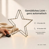 LED Weihnachtsstern aus Metall – 160 LEDs warmweiß mit Twinkle-Effekt & Timer - Weihnachtsstern LED