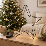 LED Weihnachtsstern aus Metall – 160 LEDs warmweiß mit Twinkle-Effekt & Timer - Weihnachtsstern LED