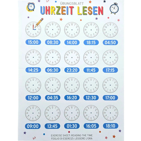 Lernuhr Kinderuhr Wanduhr bunt analoge Montessori Wanduhr Kinderzimmer Mädchen Jungen - Uhr