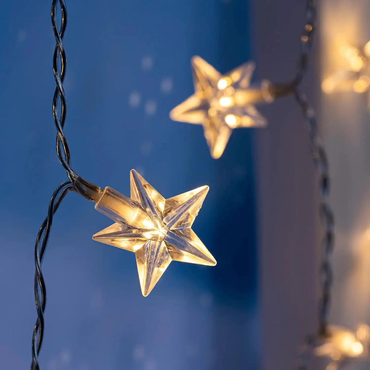 Lichterkette Sternenvorhang LED warmweiß Lichtervorhang 80x60cm Batterie Timer - Lichterkette LED