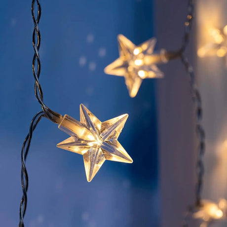 Lichterkette Sternenvorhang LED warmweiß Lichtervorhang 80x60cm Batterie Timer - Lichterkette LED