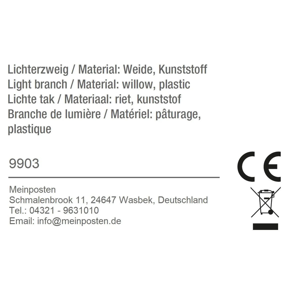Lichterzweige LED warmweiß Weide Lichterkette Lichterzweig Timer Höhe 100 cm - Lichterzweig LED
