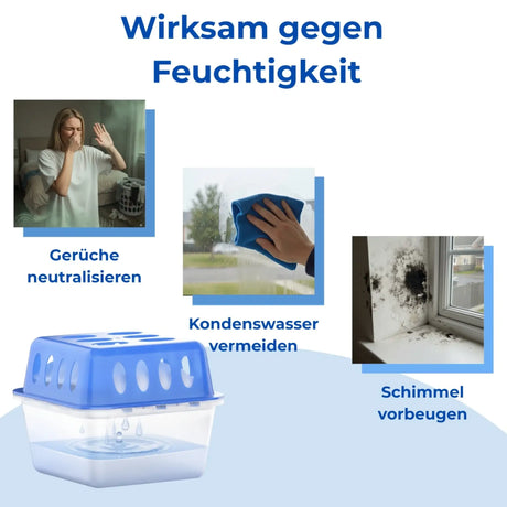 Luftentfeuchter 4x + 8x 400g Nachfüllpacks Raumentfeuchter für Bad Keller uvm. Bis 60m² - Luftentfeuchter
