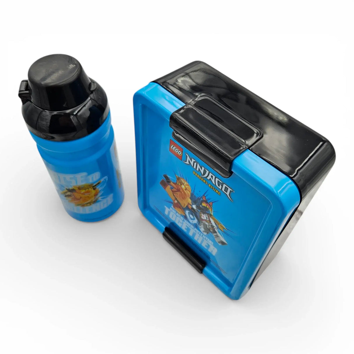 Lunch Set Lego blau Trinkflasche 390 ml Brotdose Facheinteiler Kinderbrotdose NINJAGO - Brotdose