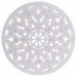 Ornament Holzbild Wandornament Holz shabby weiß Landhaus Dekoration Mandala Deko - Lou (Ø 48 cm) - Wandornament