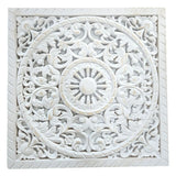 Ornament Holzbild Wandornament Holz shabby weiß Landhaus Dekoration Mandala Deko - Lene (40 x 40 cm) - Wandornament