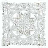 Ornament Holzbild Wandornament Holz shabby weiß Landhaus Dekoration Mandala Deko - Ella (38 x 38 cm) - Wandornament