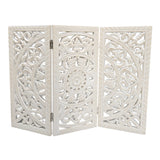 Ornament Holzbild Wandornament Holz shabby weiß Landhaus Dekoration Mandala Deko - Lia (60 x 45 cm) - Wandornament