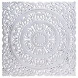 Ornament Holzbild Wandornament Holz shabby weiß Landhaus Dekoration Mandala Deko - Lotta (55 x 55 cm) - Wandornament