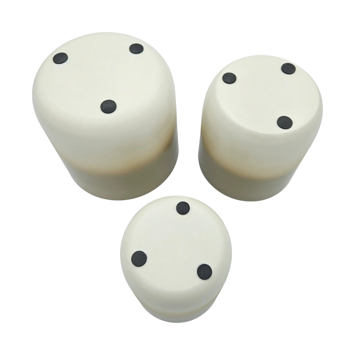 Pflanztopf Übertopf Blumentopf 3er Set Metalltopf creme beige rund Pflanzenübertopf - Übertopf