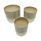 Pflanztopf Übertopf Blumentopf 3er Set Metalltopf creme beige rund Pflanzenübertopf - Übertopf