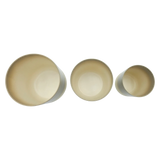 Pflanztopf Übertopf Blumentopf 3er Set Metalltopf creme beige rund Pflanzenübertopf - Übertopf