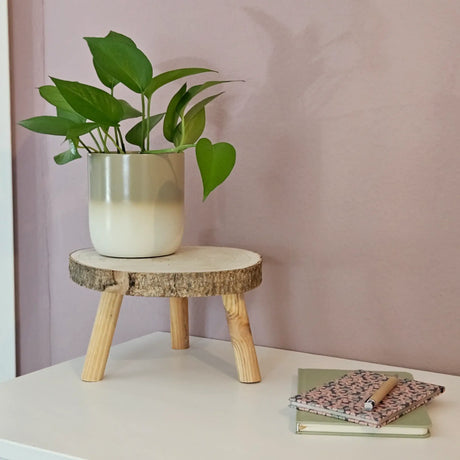 Pflanztopf Übertopf Blumentopf 3er Set Metalltopf creme beige rund Pflanzenübertopf - Übertopf