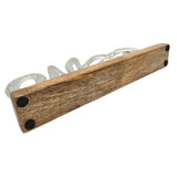 Schriftzug Moin Möwe Dekoschriftzug Mangoholz Schild Aluminium Holz Silber 33 cm - Schriftzug