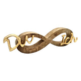 Schriftzug Schild Aufsteller Liebe Hochzeit DU & ICH Holzdeko Mango Geschenk L26 cm - Schriftzug