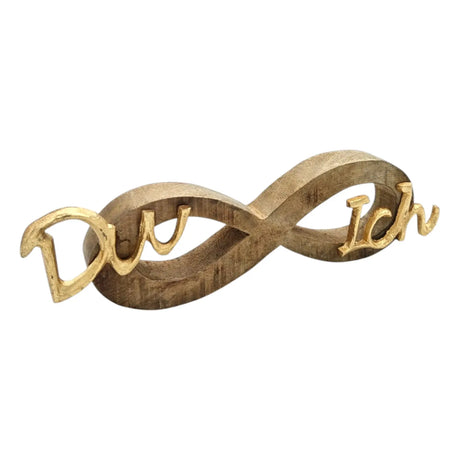 Schriftzug Schild Aufsteller Liebe Hochzeit DU & ICH Holzdeko Mango Geschenk L26 cm - Schriftzug