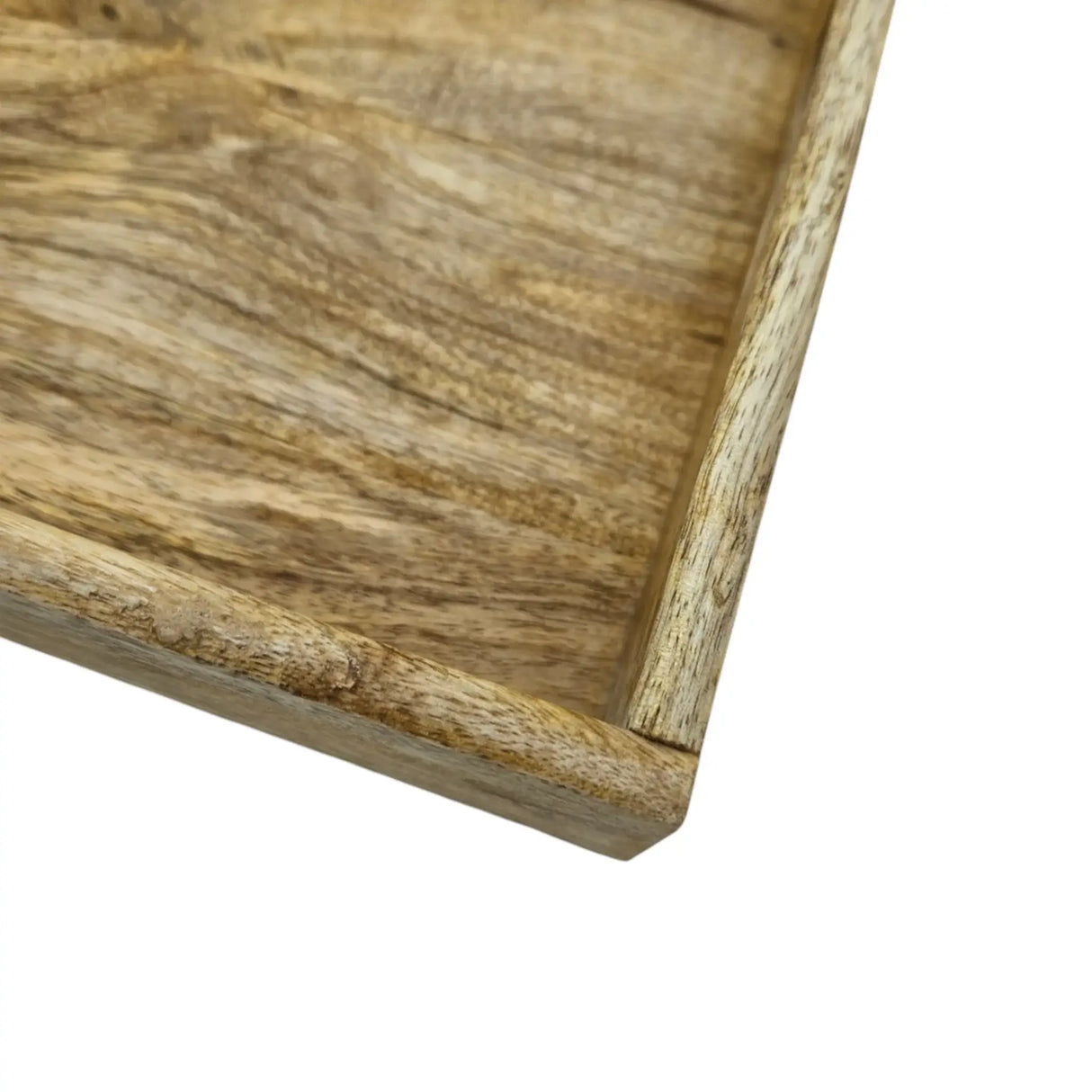Serviertablett Dekotablett Mangoholz braun Natur Massiv Griff Schale eckig Holz - Dekotablett
