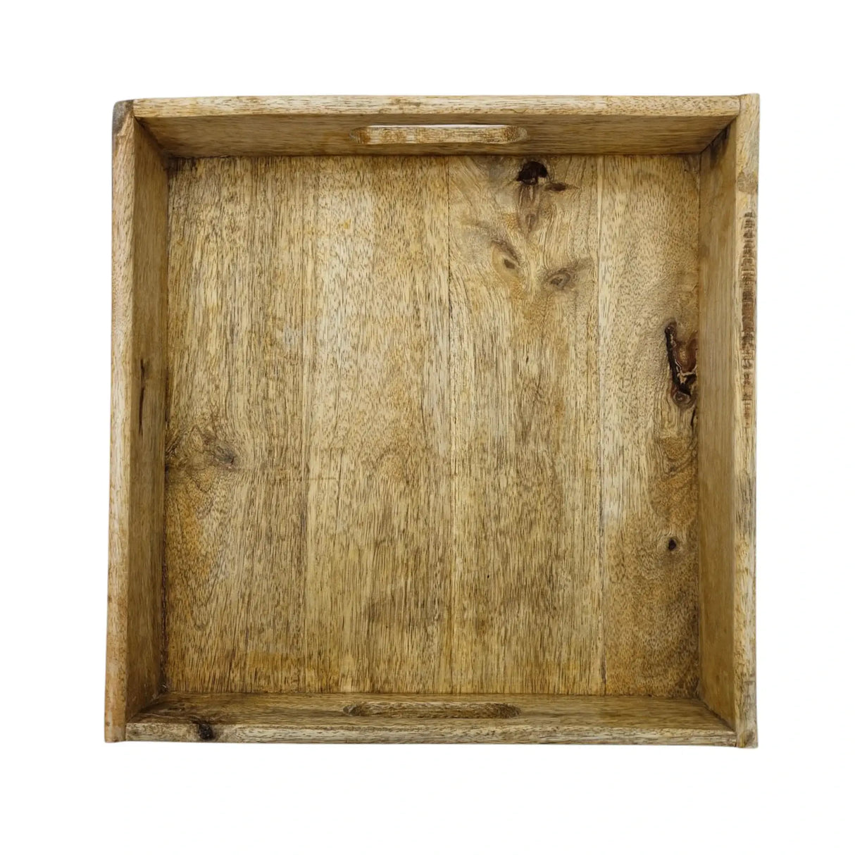 Serviertablett Dekotablett Mangoholz braun Natur Massiv Griff Schale eckig Holz - Dekotablett
