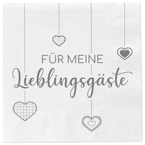 Servietten Für meine Lieblingsgäste 80 Stück Serviette Party Feier Fest 33x33 cm - Servietten