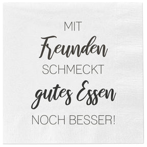 Servietten Mit Freunden schmeckt gutes Essen noch besser 80 Stück Party 33x33 cm - Servietten