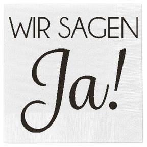 Servietten Wir sagen Ja 60 Stück Hochzeit Feier Fest Tischdeko 33x33 cm weiß - Servietten