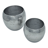Übertopf Blumentopfe Silber Pflanztopf Deko 2er Set glänzend rund