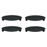 Kerzenhalter schwarz 4 Stück Stumpenkerzen Teller Kerzenteller Weihnachten 8,5 cm