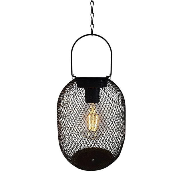 Solarleuchte Metall Gartenleuchte Gartenbeleuchtung warm weiß schwarz LED Leuchte - Hängeleuchte