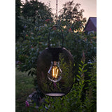 Solarleuchte Metall Gartenleuchte Gartenbeleuchtung warm weiß schwarz LED Leuchte - Hängeleuchte