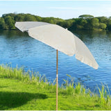 Sonnenschirm Strandschirm Balkonschirm grün creme braun 160 cm UV Schutz 30+ - Sonnenschirm