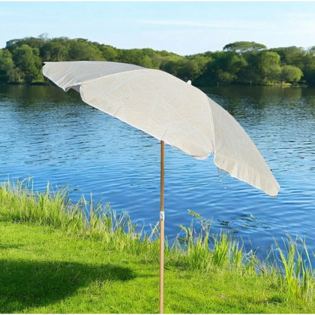 Sonnenschirm Strandschirm Balkonschirm grün creme braun 160 cm UV Schutz 30+ - Sonnenschirm