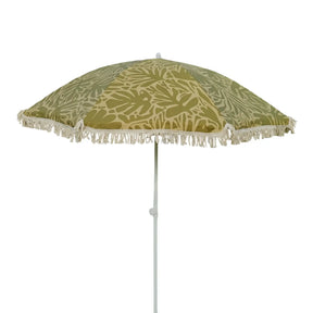 Sonnenschirm Strandschirm Gartenschirm BOHO UV30+ Balkonschirm Fransen - Grün - Sonnenschirm