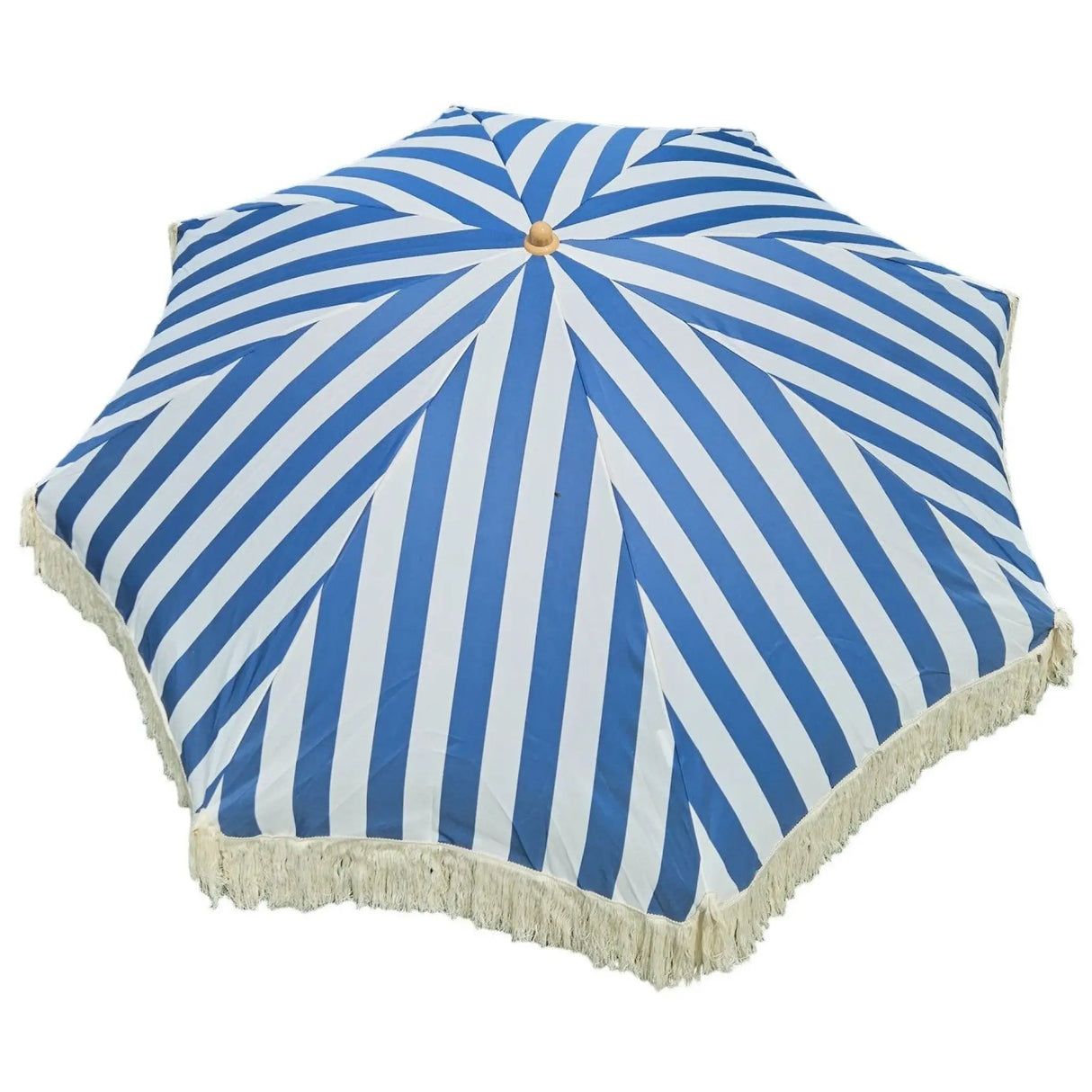 Sonnenschirm Strandschirm Schirm gestreift mit Fransen maritim UV Schutz Ø 180cm - Sonnenschirm