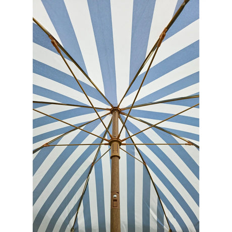 Sonnenschirm Strandschirm Schirm gestreift mit Fransen maritim UV Schutz Ø 180cm - Sonnenschirm