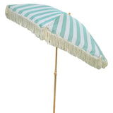 Sonnenschirm Strandschirm Schirm gestreift mit Fransen maritim UV Schutz Ø 180cm - Sonnenschirm