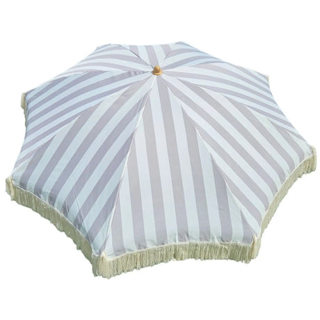 Sonnenschirm Strandschirm Schirm gestreift mit Fransen maritim UV Schutz Ø 180cm - Sonnenschirm