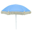 Sonnenschirm Strandschirm Schirm UV Schutz mit Fransen Tasche knickbar Ø 150 cm - Blau - Sonnenschirm