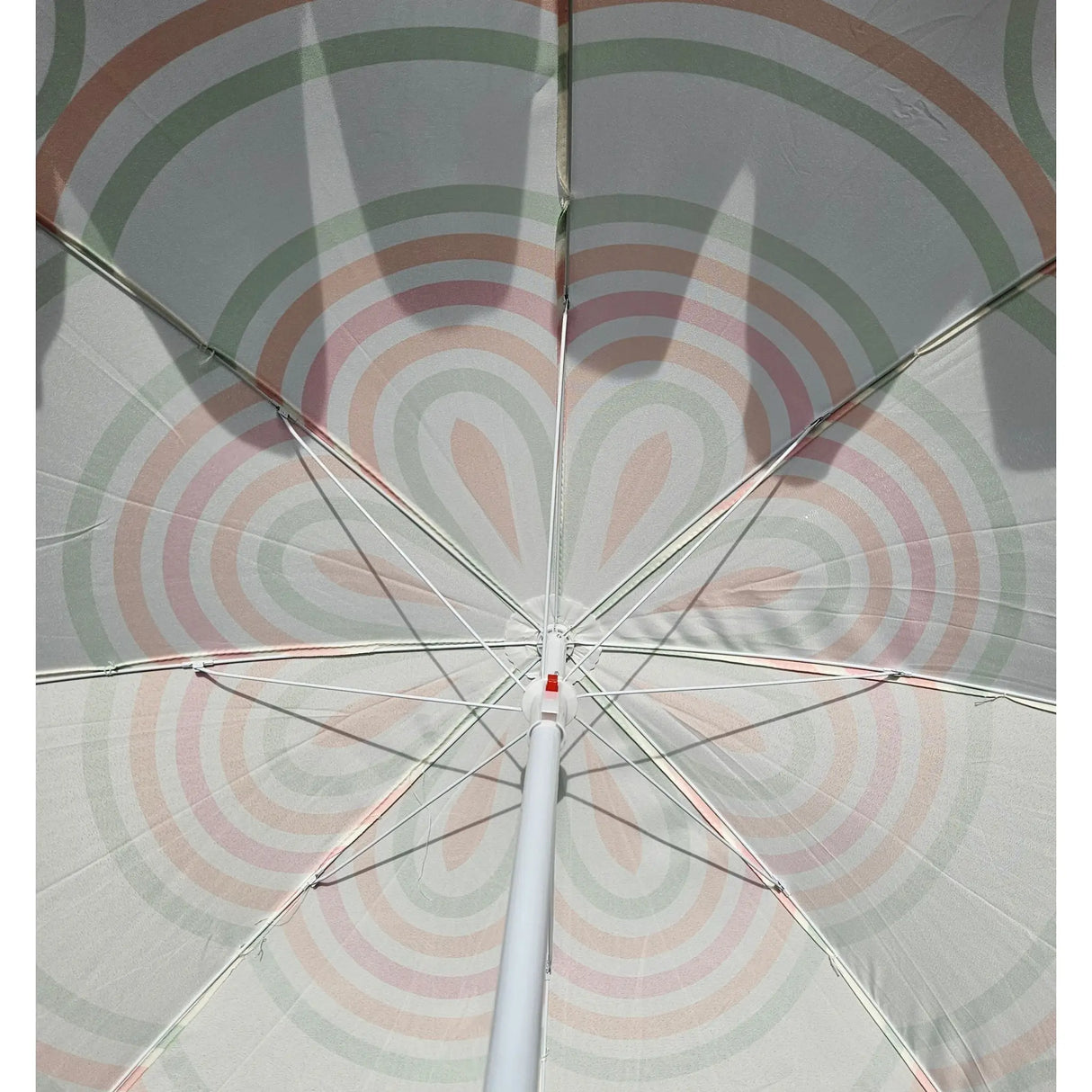 Sonnenschirm Strandschirm UV 30+ Balkonschirm grün blau Kreise Streifen - Sonnenschirm